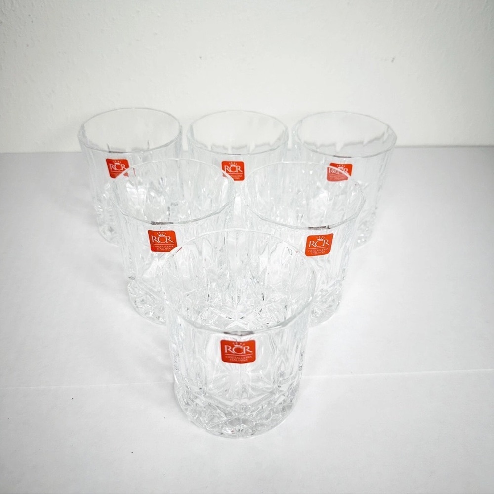 RCR Cristalleria Italiana Made In Italy Whiskey Tumblers Set of 6 New in Box